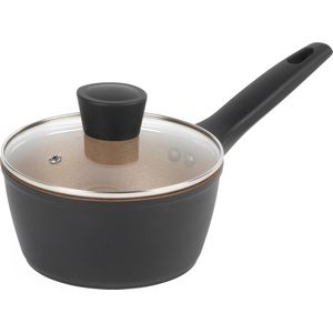 Russell Hobbs Opulence Collection 16 cm steelpan met antiaanbaklaag, inductie- en vaatwasserbestendig, PFOA-vrij, zwart en goud