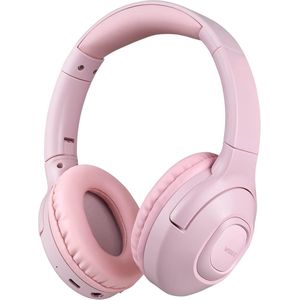 Draadloze Kinderkoptelefoon - Onbreekbare Over Ear met 45 Uur Batterij - Volume Begrenzer en Bluetooth 5.0 - Roze