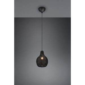 LED Hanglamp - Hangverlichting - Torna Sparko - E14 Fitting - 1-lichts - Rond - Zwart - Hout