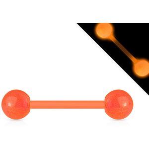 Piercing flexibele staaf glow in the dark oranje