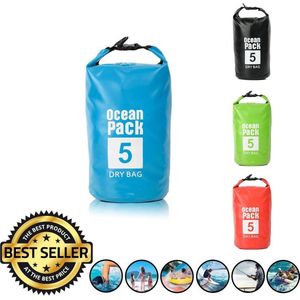 Decopatent® Waterdichte Tas - Dry bag - 5L - Ocean Pack - Dry Sack - Survival Outdoor Rugzak - Drybags - Boottas - Zeiltas - Blauw