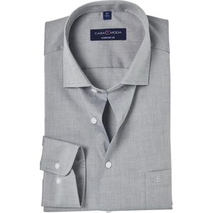 CASA MODA comfort fit overhemd - mouwlengte 7 - grijs - Strijkvrij - Boordmaat: 50