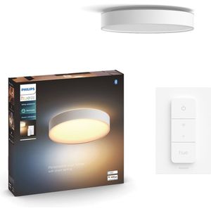 Philips Hue Devere badkamerplafondlamp - warm tot koelwit licht - wit - 42cm - 1 dimmer switch
