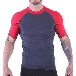 Mannen Rash Vest Korte Mouw - Sneldrogend Zwemtop voor Surfen en Duiken