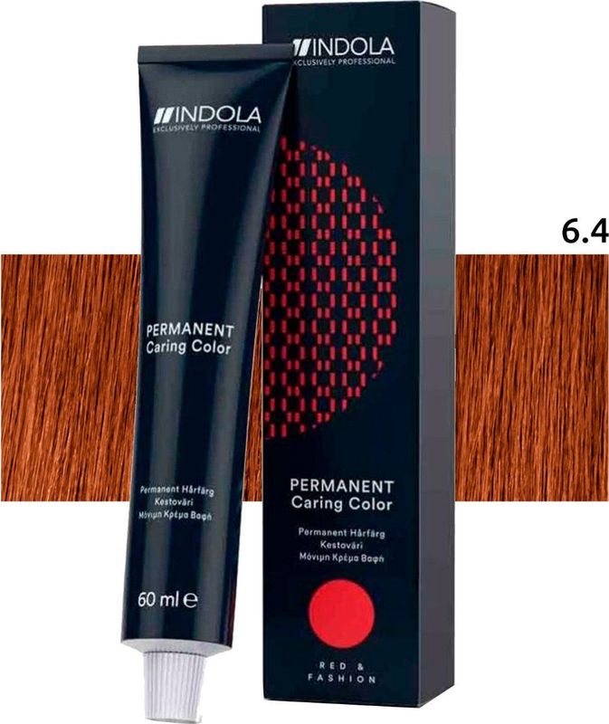 Indola - Profession Permanent Caring Color - 6.4 - 60ml - Haarkleuring