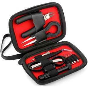 Coil Building Set - 10-delige kit voor DIY coil building - Keramische pincet, diagonale RVS pincet, opvouwbare schaar, coil brush, diagonale tang, multifunctionele schroevendraaier - Met rits tas