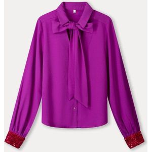 POM Amsterdam blouse roze met pailletten