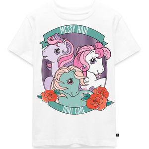 My Little Pony Retro Messy Hair Don't Care Statement Premium T Shirt Kinderen