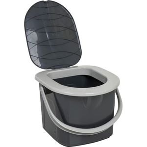 Home essential 100% gerecycleerd plastic PP ecologisch mobiel campingtoilet 155 ltr - maximaal draagvermogen 120 kg - antraciet S