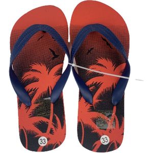 Slippers Palmbomen - Maat 33 - Rood - Lente - Zomer - Teenslipper - Ibiza Slippers - Unisex