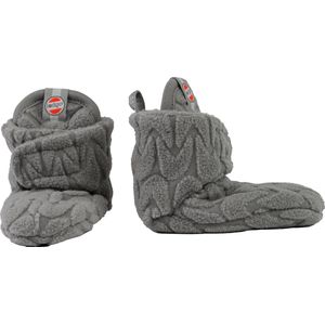 Lodger Babyslofjes maat 16 - Slipper Empire - 2-Laags Fleece - Unisex - 3-6 maanden - Klittenbandsluiting - Grijs