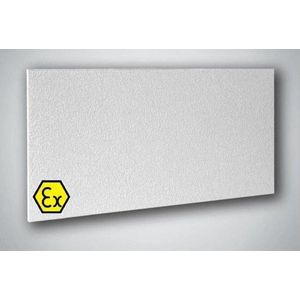 ATEX class Infrarood elektrisch verwarming paneel, 700 Watt 60x120 cm, zwaar uitgevoerd, gekorreld , wit