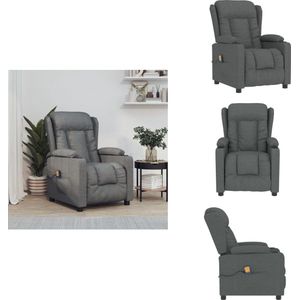vidaXL Massagestoel - Massagestoelen - Zitstoel - Leunstoel - Massagestoel stof donkergrijs