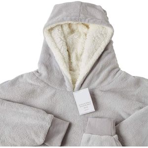 Hoodie Deken Ultra Zachte Sherpa Fleece Warm Cosy Comfy Oversized Draagbare Reus Sweatshirt Gooi voor Vrouwen Meisjes Volwassenen Mannen Jongens Kids Grote Pocket - Blush Grijs