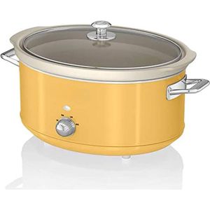 Slowcooker met Timer - Slowcooker Elektrisch - Slowcooker 6 5 Liter - Slowcooker met Timer 4 Personen - Geel