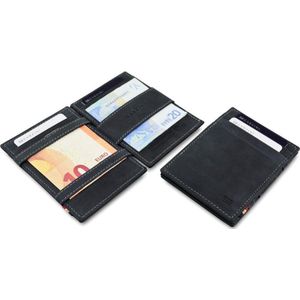 Garzini compacte Portemonnee voor heren en dames uit leder, Kaarthouder met RFID-bescherming, Portefeuille met plaats voor 10 kaarten, Magic Wallet Essenziale, Zwart