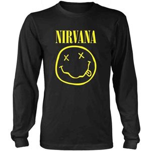 Nirvana Longsleeve shirt -XL- Smiley Logo Zwart