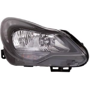 Opel Corsa D, 2011 - 2015 - koplamp, H7+H1, elektr verstelb, met motortje, zwart, rechts, - 2013