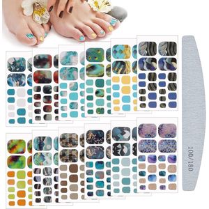 Teen nagel wraps - marmer ontwerp - 12 vellen