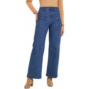 Extra stretch denim jeans met wijde pijpen en 4 zakken