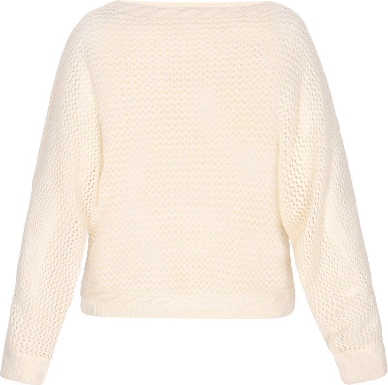 DreiMaster - Comfy - Gebreide Trui - Wolwit - Vleermuismouwen