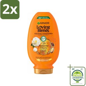 Garnier Loving Blends Argan- en Cameliaolie Conditioner 250 ml - Voordeelverpakking - 2 stuks - Droog haar - Dof haar