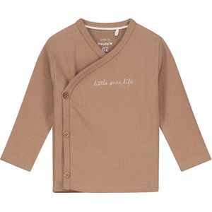 Prénatal newborn shirt rib Pure - Unisex - Bruin - Maat 68