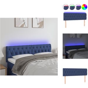 vidaXL Hoofdeind Bed - 160 x 7 x 78/88 cm - Blauw - LED-strip Verstelbaar - Duurzaam Materiaal - Bedonderdeel