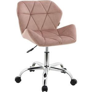 SHOP YOLO-bureaustoel-Moderne Eris gewatteerde draaibare stof thuiskantoor bureau computerstoel-in hoogte verstelbaar-fluweel-roze