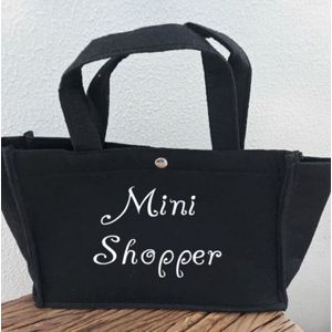 Bedrukte vilt tas met tekst : Mini Shopper