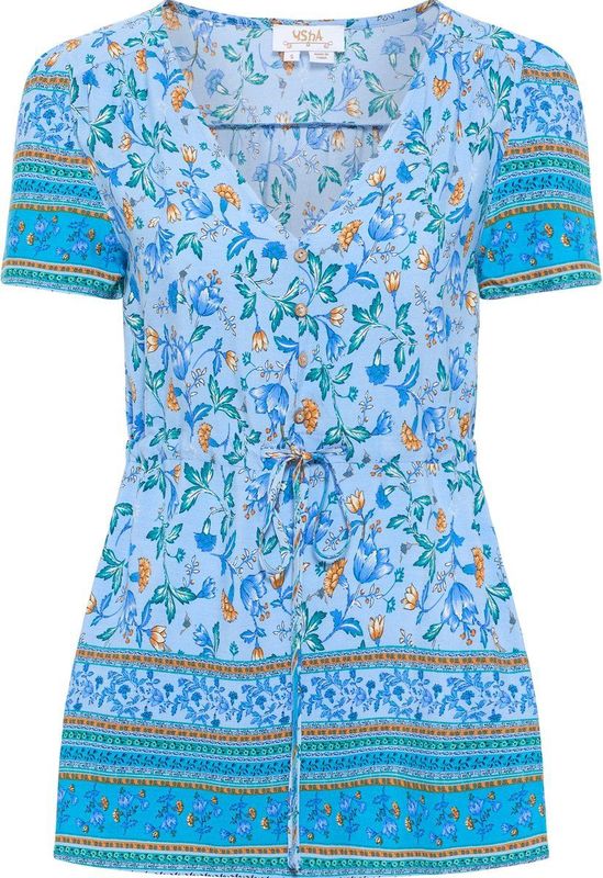 usha - Kurzarmblouse - Viskose - Floral Print