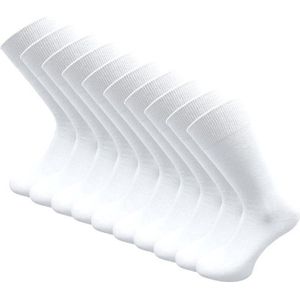 10 paar Bamboe Sokken - Bamboelo Sokken - Maat 43/46 - Wit - Naadloze Sokken - 80% Bamboe