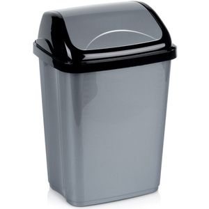 Prullenbak Plastic Grijs 10 l - Afvalmand - Afvalemmer