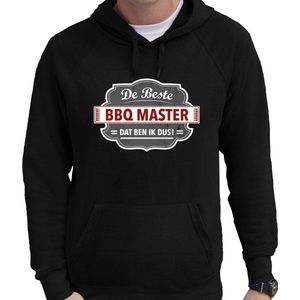 Cadeau hoodie voor de beste bbq master - zwart - heren - barbecue - kado sweater / kleding - vaderdag S