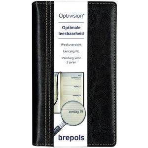 Brepols Agenda 2023 - Optivision Pocket - PALERMO - 9 x 16 cm - Zwart