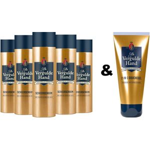 De Vergulde Hand Scheerschuim 5 x 250 ml & Douchegel 200 ml