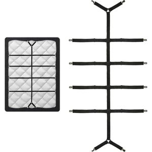 Adjustable Non-Slip Fitted Sheet Tensioner - Wrinkle Free Sheets and Toppers - Black