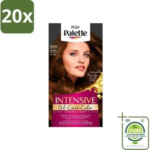 20 x Poly Palette - Haarverf - Goud Bruin 660 - 115ml - Grootverpakking - Haarverf - Goudbruin - Haarkleur - Arganolie - Glans