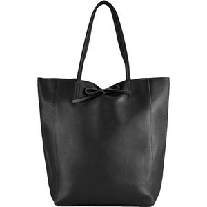 Zwarte Leren Shopper Simple - Leder - Shoppers - Handtassen - Zwart - Italiaans Leer