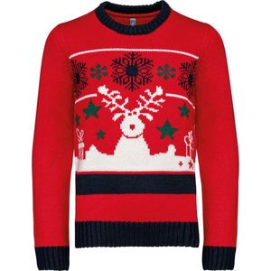 Kariban Kinder kersttrui met ronde hals K9012 - Cherry Red - 8/10 Y (8/10 ans)