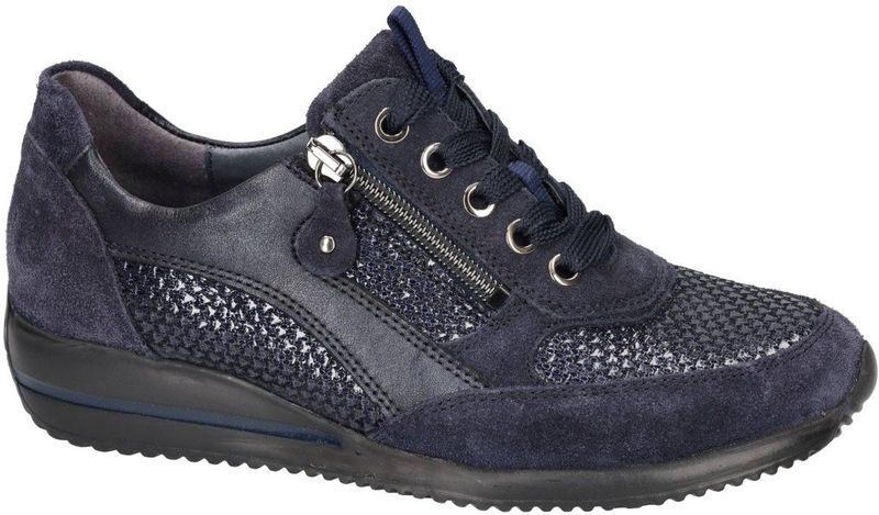 WALDLAUFER - H - Sneakers - Marineblauw - Nubuck/Lak - Brede Leest