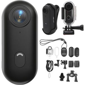 4K 8MP WiFi Huisdierhalsbandcamera Pro Kit - Draagbare Draadloze Actiecamera - Groothoekhelmcamera - Onderwaterbehuizing - Buitensporten - Zwart .
