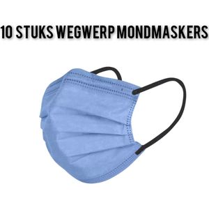 Winter wegwerp mondmaskers pastel - Blauw - per 10 stuks