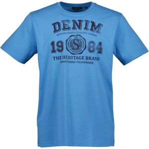 Blue Seven heren shirt - shirt heren - 302772 - blauw met print - KM - maat M