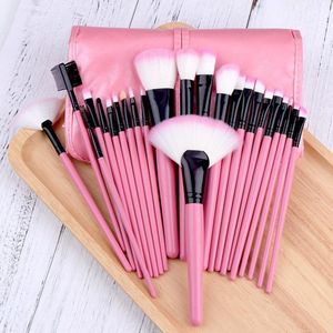 Professionele Make-up Kwastenset - 24 Stuks - Cosmetica Kwastenset – Rozekleurig