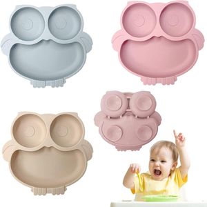 Bastix - Babybordje, siliconen, 3 stuks, antislip, siliconen babyborden met zuignap met 3 vakken, BPA-vrij, siliconen babybord, vaatwasmachinebestendig, geschikt voor peuters en kinderen