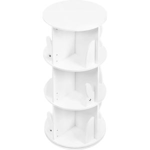 VirtuQuality ® Roterende Kinderboekenkast - Vrijstaande Plank - Ruimtebesparend - Opbergruimte voor Kinderkamer - Kleur Wit - Stijlvol en Praktisch
