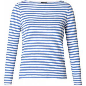 YEST CURVE Fern Tops - Off White/French Blu - maat X-0(44)