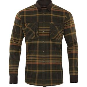 Härkila Pajala green/brown outdoorhemd jacht hemd flanelle hemd houthakkershemd maat M