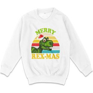 AWDis - Sweater Trui Meisjes Jongens Kerstmis - Wit  Maat 116 (S)